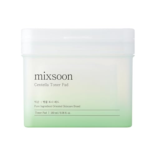 mixsoon Centella Asiatica Toner Pad-Soothing, Hydrating and Balancing Facial CICA Pads, Gentle Daily Care for Sensitive, Calm Skin 180ml / 6.08 fl.oz. (120 Sheets) Korean Glass Skin Care