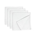 GILDEN TREE Waffle Towels Wash Cloths for Showering, Exfoliating Washcloth Face Towels, Quick Dry Towel Cotton Washcloths Set of 4, Classic Style (White)