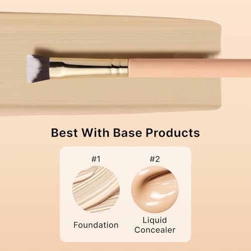 THE TOOL LAB 112 Layer Cover Face Brush, Professional Foundation Brush for Liquid & Cream Makeup, Seamless Blending, Pore-Filling, Soft Synthetic Bristles, K-Beauty Tool