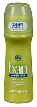 Ban Powder Fresh Roll-On Deodorant 3.5 Ounce - Pack of 6