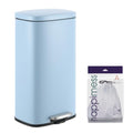 happimess 8 Gal Soft Close Step Trash Can Tide Pool Blue - Rustproof Stainless Steel