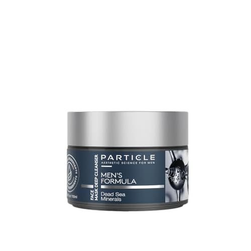 Particle Mineral Face Mask for Men, Hydrating and Deep Cleansing Clay with Charcoal, Aloe Vera, Panthenol & Dead Sea Minerals, Men's Cleanser, Refreshing Weekly Skin Care Routine, 3.38 FL OZ