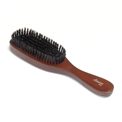 Diane Reinforced Boar Bristle Wave Brush for Men and Barbers ? Medium Bristles for Thick and Curly Hair ? Use for Detangling, Smoothing, Wave Styles, Restore Shine and Texture