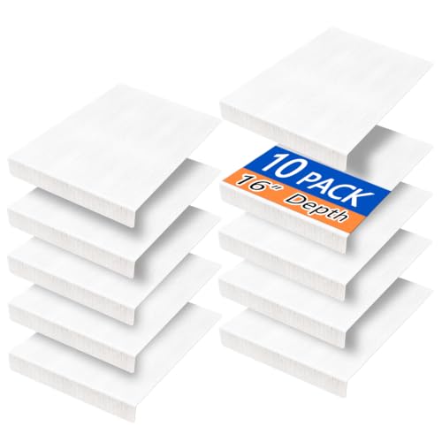 16-Inch White Wire Shelf Covers for Pantry Rack - 10 Pack - Custom Fit