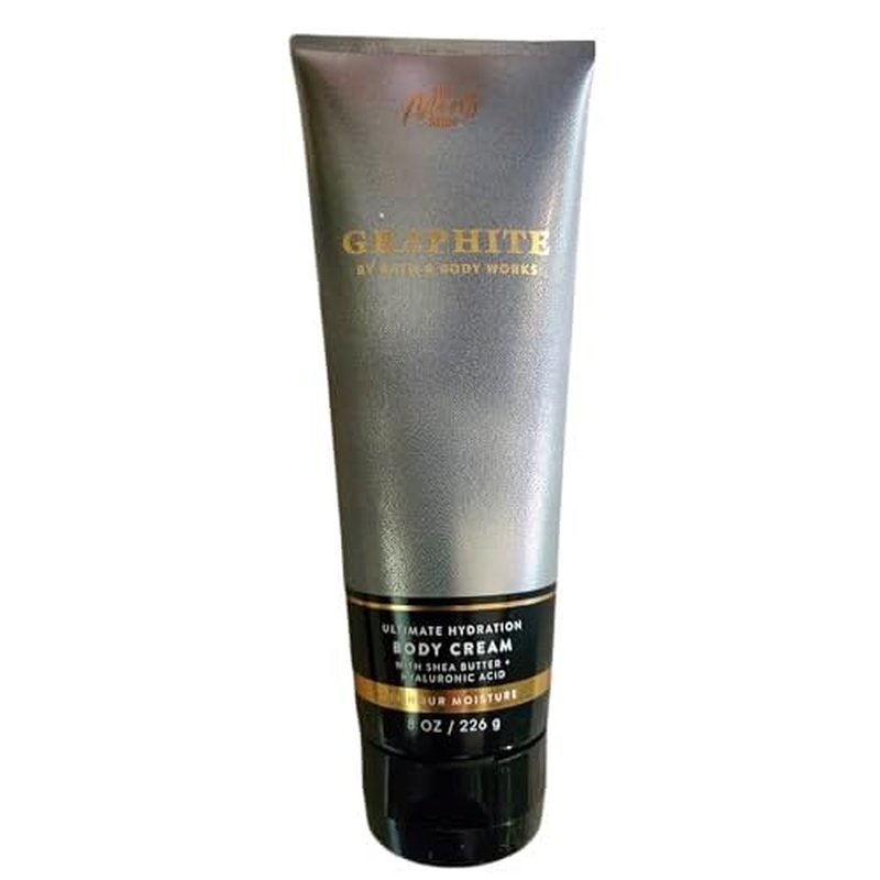 Bath & Body Works Men's Graphite Ultimate Hydration Body Cream and 3-in-1 Face, Hair, Body Gel Wash 2 Piece Set