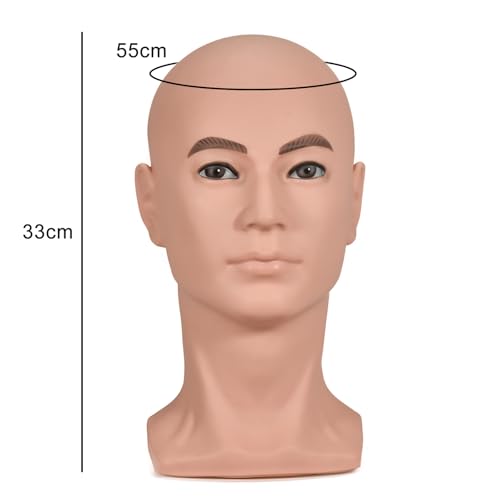 BLTYXT L30GT PVC Male Mannequin Head for Display, Training & Salon Use
