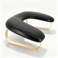U Shaped Nail Arm Rest for Manicure Salon & Home Use - Microfiber PU Leather, Removable Legs, Black