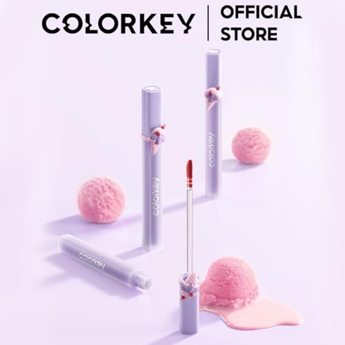 COLORKEY Soft Matte Water Tint Dessert Series, Ice Cream Limited Edition - Long-Lasting, Transfer-Proof, Hydrating Lip Tint with Dual-Texture Finish, Water-Gloss on Application, Matte After Set