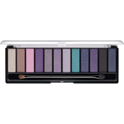 Rimmel London Magnif'Eyes Eyeshadow Palette, 12 Shades, Blendable Formula, Versatile, 008, Electric Violet, 0.5oz