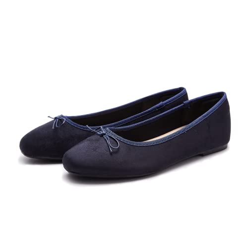 Women's Round Toe Ballet Flats Comfortable Bow Dressy Flats Shoes for Women