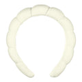 Conair Spa Makeup and Face Washing Headband, Ultra-Absorbent Microfiber Skincare Headband, Soft Terry Cloth, No-Pull Band Gentle on Hair and Head, Bubble Design, Ivory