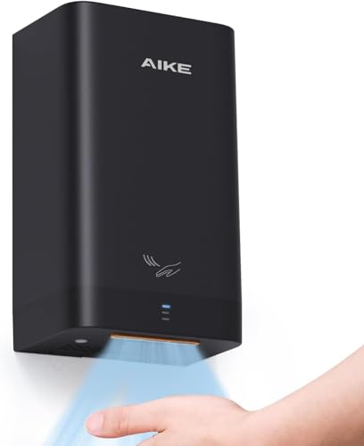 AIKE Compact Hand Dryer for Bathroom Black 110V - Touch-Free, Space Saving
