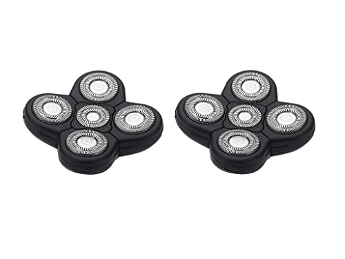 Men Electric Shaver Replacement Heads 5 in 1 Razor Blades for Facial Grooming - 2 Pack