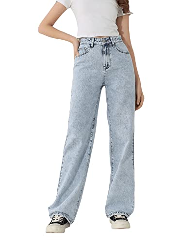 SweatyRocks Girls' Casual Light Wash Jeans - 9 Years
