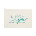 The Cotton & Canvas Co. I Sea You Summer Beach Cosmetic Bag and Travel Make Up Pouch