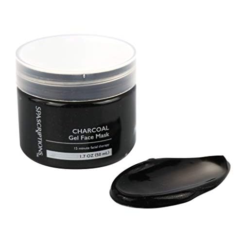 SpaScriptions Dead Sea, Charcoal, & Clay Gel Face Mask with Silicone Applicator - 3 Pack, 1.7 oz each Jar, 5.1 oz total