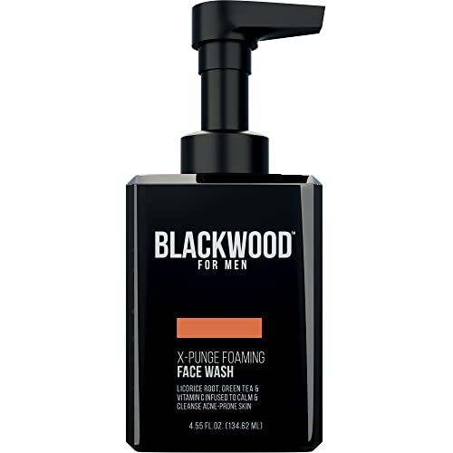Blackwood For Men X-Punge Foaming Face Wash - Acne Facial Cleanser For Oily to Normal Skin - Deep Cleanse for Exfoliation - Natural Vegan Formula - Paraben Free, Sulfate Free, & Cruelty Free (4.55 oz)