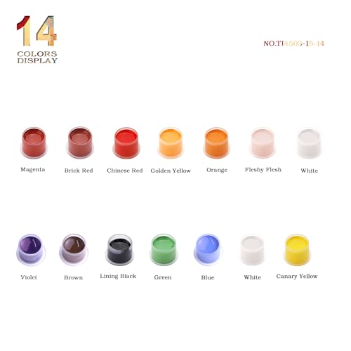 STIGMA Classical 14-Piece Tattoo Ink Color Set 15ml - Hypoallergenic Pigments
