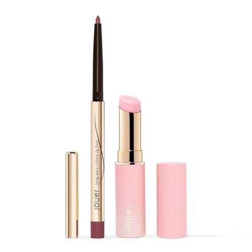 Jouer La Vie En Rose Lip Kit, Lip Liner and Adjusting pH Lip Balm, Changing Tinted Lip Balm and Liner, Hydrating Color Changing Lip Kit, Vegan & Cruelty Free