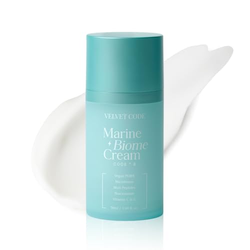 Velvet Code Marine Biome Cream - Formulated by Korean Dermatologists | K-Beauty PDRN & Niacinamide Moisturizer for Pore Refining, Tone Correction & Deep Hydration | Vegan, Silicone-Free (1.69 fl.oz)