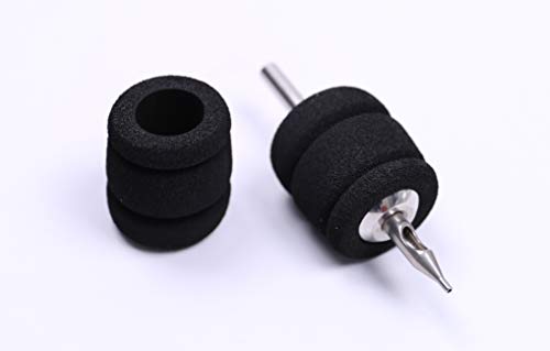 BISIBITA2 20 Pack Tattoo Foam Grip Covers for 1-Inch Tubes Black - Comfort & Vibration Reduction