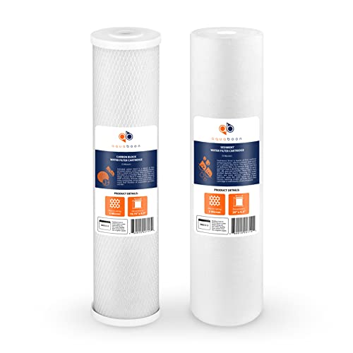 2-Pack 20 x 4.5 Water Filter Cartridges Set for Whole House Sediment & Chlorine Removal