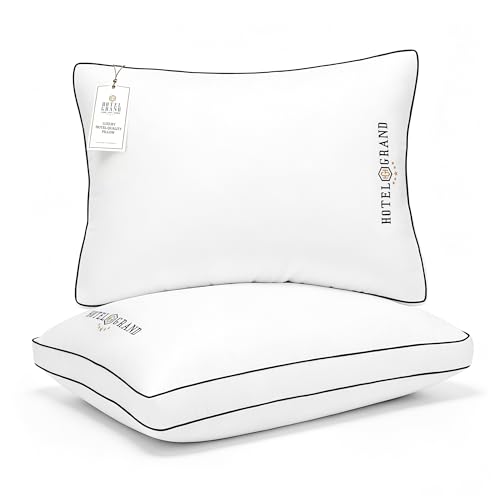 White Gusset King Pillows Set of 2 - Medium Firm Support Down Alternative
