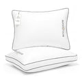 White Gusset King Pillows Set of 2 - Medium Firm Support Down Alternative