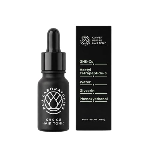 PLU Laboratories GHK-Cu Copper Peptide Hair Tonic Serum 0.33 Fl Oz - Supports Thicker Hair