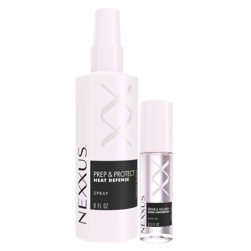 Nexxus Thermal Shield Spray & Lightweight Hair Oil Bundle for Heat & Frizz Protection
