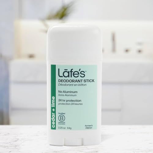 Lafe's Natural Deodorant Stick Cedar & Lime | Aluminum & Baking Soda Free, 2.25oz, 3-Pack for Women & Men
