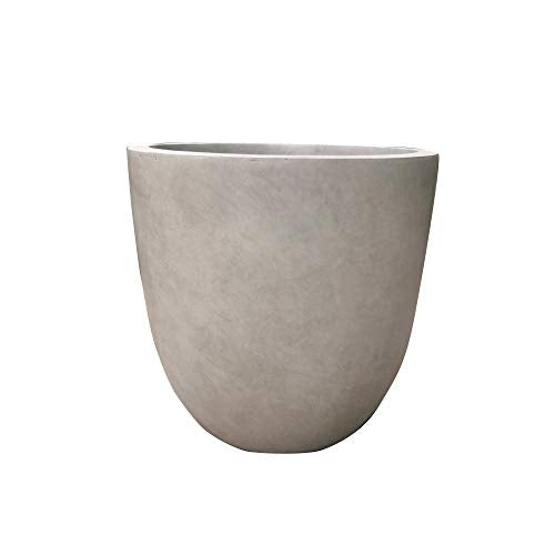 Large 18-Inch Round Concrete Planter - Weathered Finish for Indoor & Outdoor Use