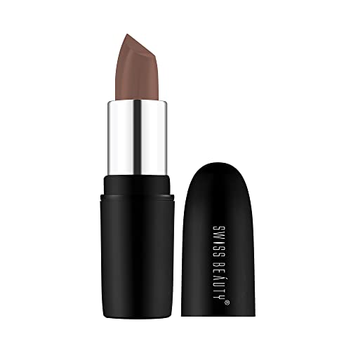 SWISS BEAUTY Pure Matte Creamy Lipstick | Non-drying, Highly pigmented Lipstick | Shade- Caramel, 3.8gm|