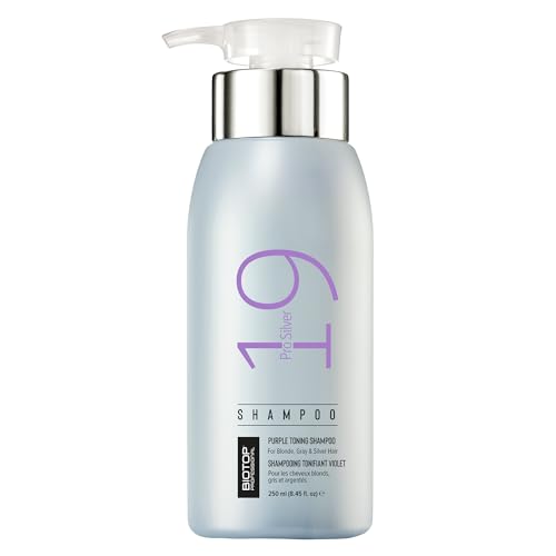 Biotop Professional 19 Pro Silver Purple Shampoo 8.45 oz - Neutralize Brassy Tones for Blonde & Bleached Hair