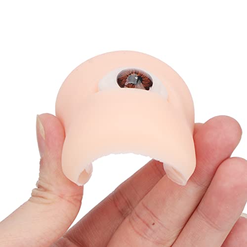 FILFEEL 1 Pair Soft Silicone Eye Model Flexible 5D for Practicing Piercing Suture Makeup Teaching Instructions for Eye Makeup, Semi Permanent Eyebrow Line Practice (Brown Eyeball)