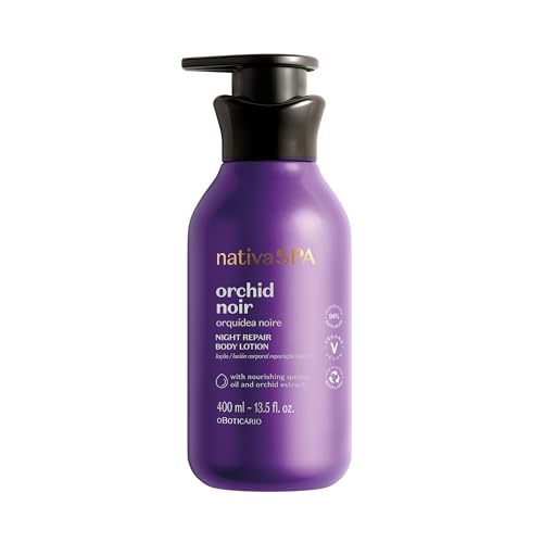 Nativa SPA by O Botic?rio, Orchid Noir Moisturizing Body Lotion, Fragranced Skin Hydration with Purified Quinoa Oil Drops, 13.5 Ounce (400ml)
