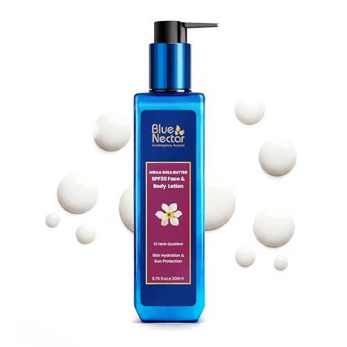 Blue Nectar Cocoa Butter Nargis SPF 30 PA++ Body Sunscreen Lotion 6.7 Fl Oz - No Parabens & Silicones