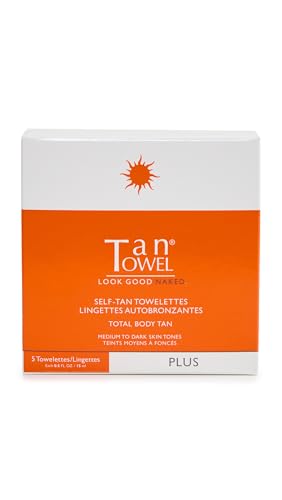 Tan Towel Plus Self-Tanning Wipes Full Body Pack of 5 | Fast, Even Sunless Tan