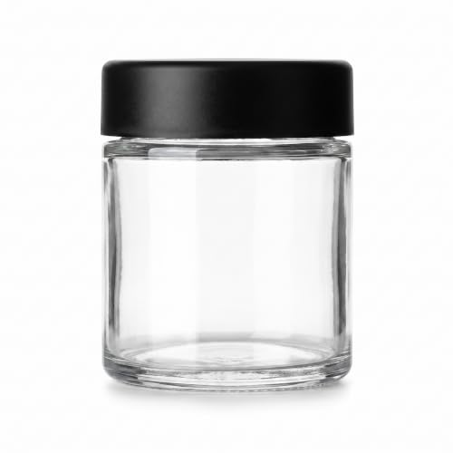 3 oz Glass Jars with Child-Resistant Black Caps - Bulk Storage for Cosmetics & Salves