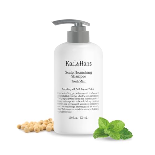 Karl&Hans Scalp Shampoo with Oat & Soy Protein - Fresh Mint, 16.9 fl oz, Flake & Dandruff Relief