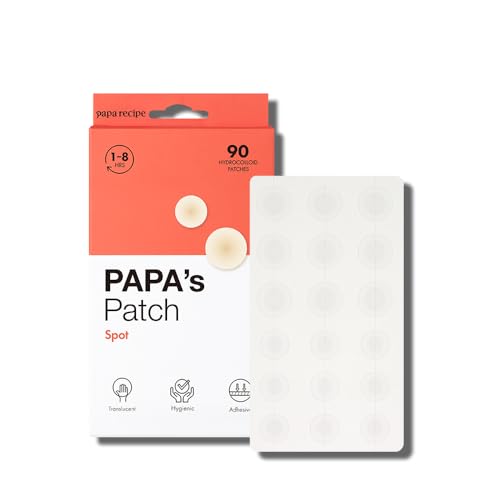 Papa Recipe Spot Patches, Hygienic Acne Patch (90 Pack) - Hydrocolloid Acne Pimple Patches for Face, Blemishes and Zits Absorbing Patch, Breakouts Spot Treatment for Skin Care, Invisible Pimple patch