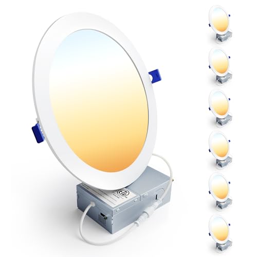 8 Inch Dimmable LED Recessed Light 5CCT Canless Wafer - Energy Saving, Easy Install