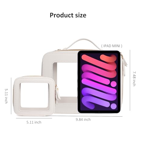 LETGO Large White TSA Approved Clear Makeup & Toiletry Bag for Travel