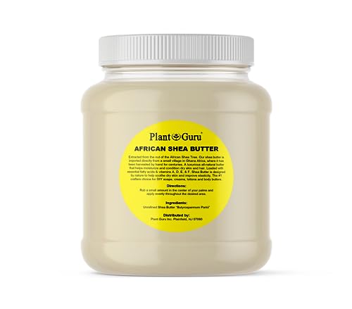 Plant Guru Raw African Shea Butter 48 oz – 100% Pure Unrefined Ivory Grade A DIY Moisturizer