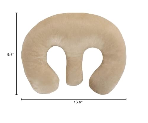 Beauty Salon Breast Pillow Feminine Bolster Breast Pillow for Massage Table, Massage Face Cradle Rest Pillow for SPA Salon, Soft Cotton Fabric - Beige
