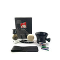 G.B.S Men¡¯s Shaving Set, Black Shavette Barber Replaceable Blade Razor, Shaving Brush with Stand, Ceramic Shaving Mug, Natural Shaving Soap and Leather Case