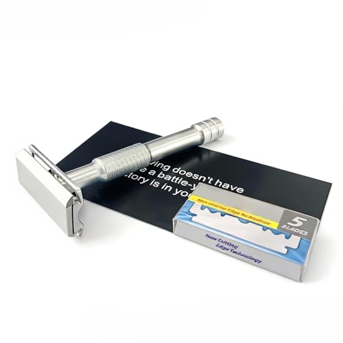 Aggress Variation: KAMPFE CNC Aluminum Double Edge Safety Razor with 5 Blades - Reusable
