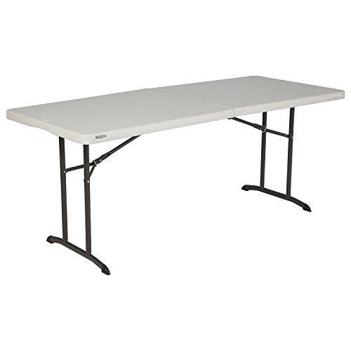 6-Foot Commercial Fold-in-Half Table - Almond, Indoor & Outdoor
