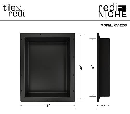 Recessed Shower Niche with Shelf - 20 x 16 Inches - Black - Variation of THIS listing