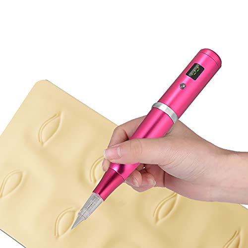 Permanent Makeup Pen Kit with 10 Needles - Rotary Tattoo Machine for Eyebrows Lips Eyeliners
